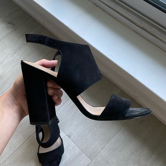 Aldo Black Suede Heels - Picture 1 of 6